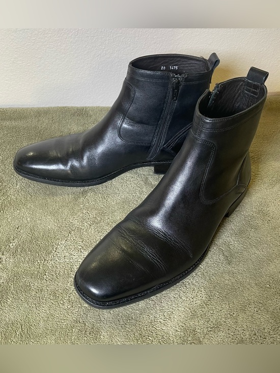 Johnston & Murphy Men\'s Black Leather Zip-Up Ankle Dress Boots - Size 10 M main image 5